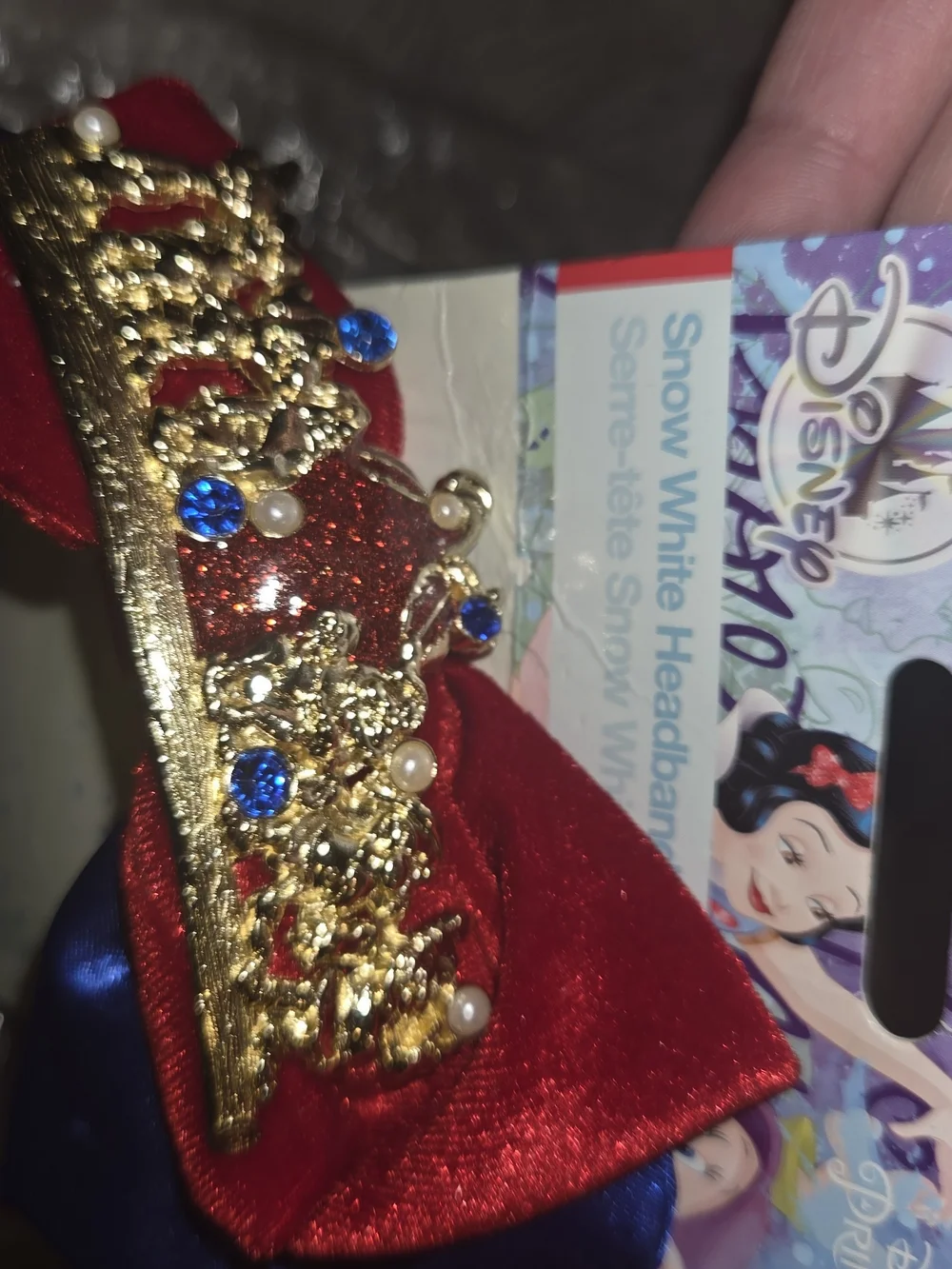 Disney Snow White Red & Blue Bow Headband
